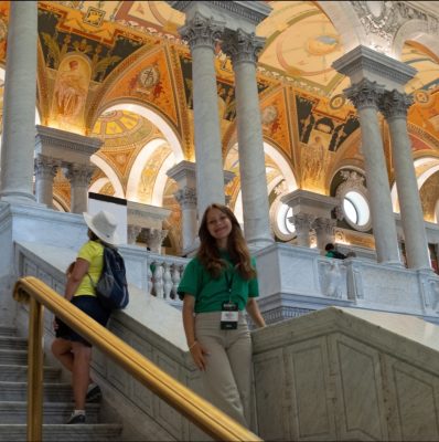 Zuzanna standing on the stairs in the state capitol